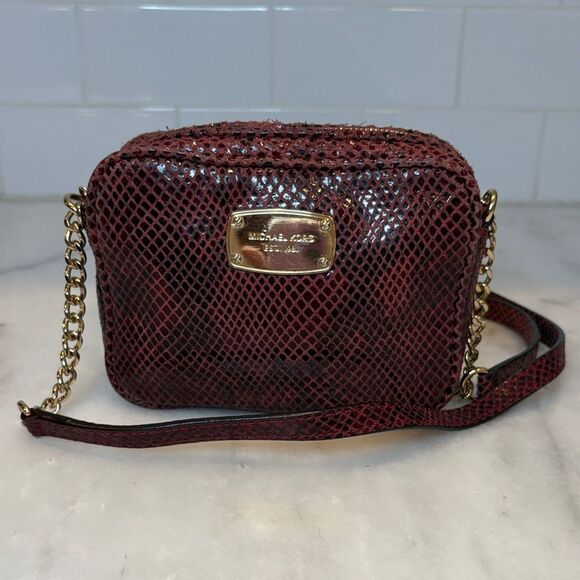 Michael Kors Python Leather Mini Crossbody Bag - Picture 1 of 16